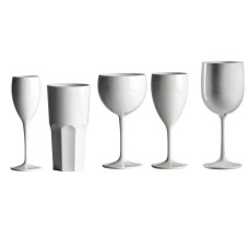 50x Kunststof Glazen Wit uit PC Onbreekbaar - Lounge Set - Nipco