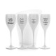 4x Witte Kunststof Champagneglazen 17cl met Quote en Ijsemmer - Nipco