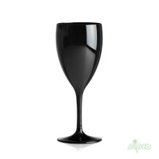 6x Zwarte Kunststof Wijnglazen 34cl - Vino - Nipco